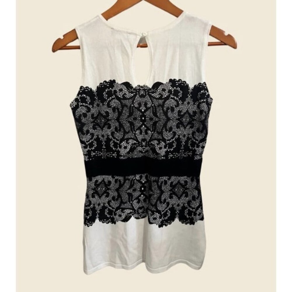VENUS Lace Print Sleeveless Blouse Tank Top Size S - Picture 4 of 5